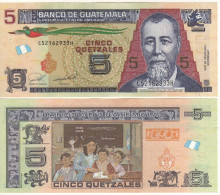 GUATEMALA  New Date 5 Quetzales  PW122A  New Date  09.3.2022  "General Justo Rufino Barrios + Classroom At Back"  UNC - Guatemala