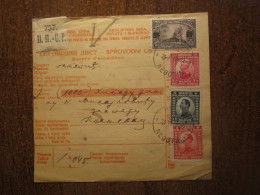 1922 YUGOSLAVIA  PARCEL CARD NEBOTIN-KNJAZEVAC - Cartas & Documentos