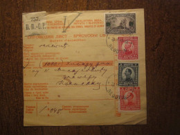 1922 YUGOSLAVIA  PARCEL CARD NEBOTIN-KNJAZEVAC - Storia Postale