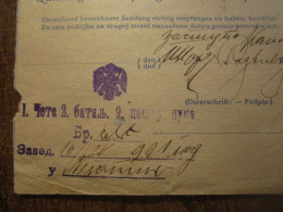 1921 YUGOSLAVIA  PARCEL CARD ROGATICA-9th INFANTRY REGIMENT - Cartas & Documentos