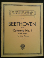 BEETHOVEN CONCERTO NUMERO 2 OP 19 PIANO PARTITION MUSIQUE SCHIRMER'S EDITIONS - Instrumento Di Tecla