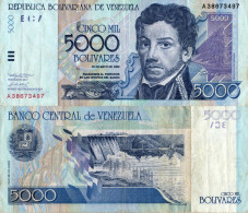 Venezuela / 5.000 Bolivares / 2000 / P-84(a) / VF - Venezuela