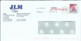 FRANCE PAP REPIQUE AUBIERE ( PUY DE DOME ) DE 2013 LETTRE COVER - PAP: Private Aufdrucke