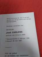 Doodsprentje José Carlens / Nieuwerkerken 2/2/1930 Hasselt 29/5/1993 ( Armand Jans ) - Religion & Esotérisme