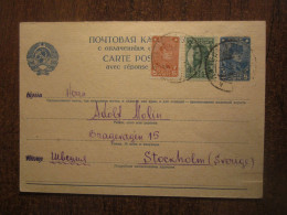 1937 RUSSIA UPRATED STATIONERY CARD - Covers & Documents