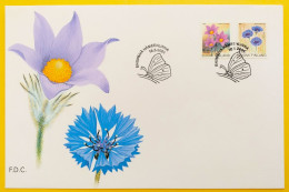 Finland FDC 2001 - Regional Flowers - Cornflower, Eastern Pasqueflower - MiNo 1575I, 1576I - FDC