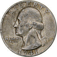 États-Unis, Quarter, Washington Quarter, 1941, Philadelphie, Argent, TB, KM:164 - 1932-1998: Washington