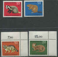 Germany:Unused Stamps Serie Animals, Cat, Beaver, Otter, Badger, 1968, MNH - Knaagdieren