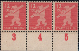 Germany 1945 Stadt Berlin 12 Pf Paper WAZ Plateflaw Mi IV MNH Certified Ströh BPP "Nostril" - Berlijn & Brandenburg