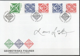 Lars Sjööblom Sweden 2011. Geometric Figures. Michel 2857-2861 FDC. Signed. - FDC