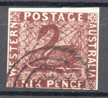 Timbre Australie Occidentale - Cygne Noir- Année 1861 YT N° 12 Côte 60€ - Used Stamps