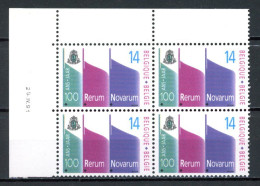 BE   2408   XX   ---    Encyclique Rerum Novarum   --  Bloc De 4  Coin De Feuille - Angoli Datati