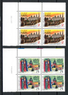 BE   2249 - 2250  XX   ---   Folklore  --  Bloc De 4  Coin De Feuille - Angoli Datati