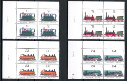 BE   2170 - 2173   XX   ---  Transports Publics   --  Bloc De 4  Coin De Feuille  --  Parfait état - Hoekdatums