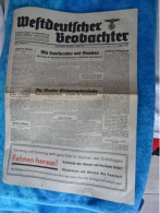 Originale Zeitung "Westdeutscher Beobachter." Donnerstag 1 August 1935 - Politica Contemporanea