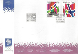 Norge Norway 1992 Flags, Winter Olypic Lillehammer '94 Mi 1105-06, FDC - FDC