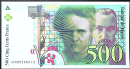 FRANCE * 500 Francs * Pierre Et Marie Curie * 1994* Fay 76.01 * Etat/Grade SPL/aUNC * - 500 F 1994-2000 ''Pierre Et Marie Curie''