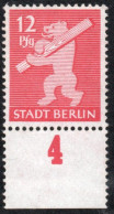 Germany 1945 Stadt Berlin 12 Pf Paper UX Plateflaw Mi IV MNH Certified Ströh BPP "Nostril", Adherance On Back - Berlin & Brandebourg