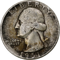 États-Unis, Quarter, Washington Quarter, 1951, Denver, Argent, TB, KM:164 - 1932-1998: Washington