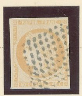 INDE   -N° 13 COLONIES GÉNÉRALES  - 40 C ORANGE   -Obl .LOSANGE MUET DE 9x9 POINTS RONDS NOIRS DE PONDICHERY - Used Stamps