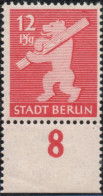 Germany 1945 Stadt Berlin 12 Pf Paper WBZ Plateflaw Mi V MNH Certified Ströh BPP Dot On P"F"g - Berlin & Brandebourg