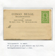 1915 Carte Postale - Postkaart Nr 44 Ct Groen Op Geel - Opschrift In Zwart - Buiten Gebruik 1.1.1922 - Stamped Stationery