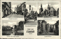 72501335 Lippstadt Strassenpartie Marienkirche Lippemotiv Stiftsruine Bernhardbr - Lippstadt