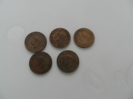Lot  De  5  Monnaies  5 Centimes  Cérès - Alla Rinfusa - Monete