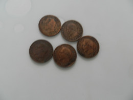 Lot  De  5  Monnaies  5 Centimes  Napoléon  3   Tete  Nue - Mezclas - Monedas