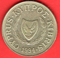 Cipro - Chyprus - Kıbrıs - Chypre - 1994 - 20 Cents - QFDC/aUNC - Come Da Foto - Zypern