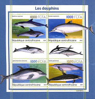 A7326 - CENTRAFRICAINE - ERROR MISPERF Stamp Sheet - 2021 -Dolphins, Marine Life - Delfines