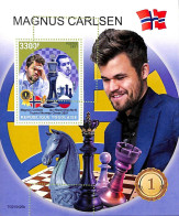 A9701 - TOGOLAISE -  ERROR MISPERF Stamp Sheet - 2021 - Magnus Carlsen, CHESS - Echecs