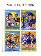 A9698 - TOGOLAISE -  ERROR MISPERF Stamp Sheet - 2021 - Magnus Carlsen, CHESS - Echecs