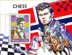 A9373 - SIERRA LEONE -  ERROR MISPERF Stamp Sheet -2017 Chess Magnus Carlsen - Echecs