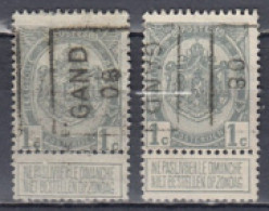 1188 Voorafstempeling Op Nr 81A - GAND 08 - Positie A & B - Rollo De Sellos 1900-09