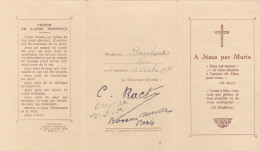 FLAVIGNY SUR OZERAIN M DESPLANTES IMAGES PIEUSE ABBE PERREYVE PARIS ANNEE 1935 SIGNATURE DU CURE RACTY - Religion & Esotérisme