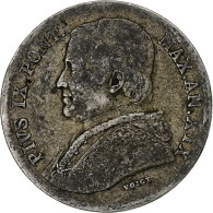 États Italiens, PAPAL STATES, Pius IX, 20 Baiocchi, 1865, Rome, Argent, TB - Vaticano