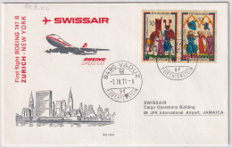 71.3.cL - SWISSAIR Boeing 747B Erstflug Zürich New York - Gelaufen Ab Liechtenstein - Luftpost