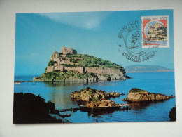 CARTE MAXIMUM CARD CHATEAU D'ARAGONA PORT D'ISCHIA ITALIE - Cartes-Maximum (CM)