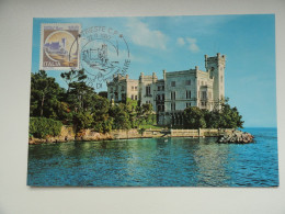 CARTE MAXIMUM CARD CHATEAU MIRAMARE A TRIESTE  ITALIE - Maximumkaarten