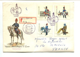 PORTUGAL UNIFORMES - Affranchissement Sur Lettre Recommandée FDC - Uniformes Militaires Portugais - Militares