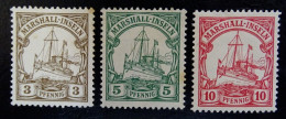 Deutsche Kolonien - Marshall-Inseln Mi 13-15 (*) Ohne Gummi/NG , Freimarke - Isole Marshall