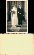 Foto  Hochzeit - Braut Und Bräutigam Lange Schleppe 1934 Privatfoto - Noces