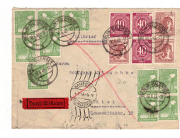 1948, Eilbrief Mit Reichhaltiger 10-fach Frankatur Ab BERLIN-HALENSE - Covers & Documents