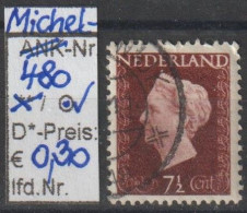 1948- NIEDERLANDE - FM/DM "Königin Wilhelmina" 7 1/2 C Rotbraun - O Gestempelt - S. Scan (480o Nl) - Gebruikt