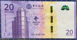 MACAU BANK OF CHINA COMMEMORATIVE 24TH WINTER OLYMPIC - 20PATACAS BANK NOTE X 4 - Macao