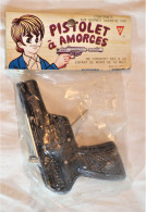 ANCIEN Jouet - Pistolet Revolver  Tôle Sous Emballage, Comme à L'origine  WORLD JAPAN - Années 50/60 - Jouets Anciens