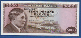 ICELAND - P.47 A6 – 5000 Krónur L. 29.03.1961 UNC, S/n G6542072 - Signatures: G. Hjartarson & D. Olafsson - IJsland