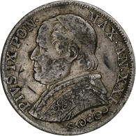 États Italiens, PAPAL STATES, Pius IX, Lira, 1867, Rome, Argent, TB+, KM:1378 - Vaticano