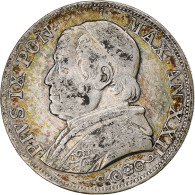 États Italiens, PAPAL STATES, Pius IX, Lira, 1868, Rome, Argent, TB+, KM:1378 - Vaticano